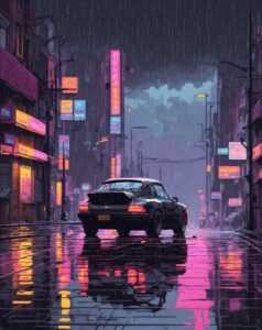 Tokyo Neon Street Pixel Art Wallpaper